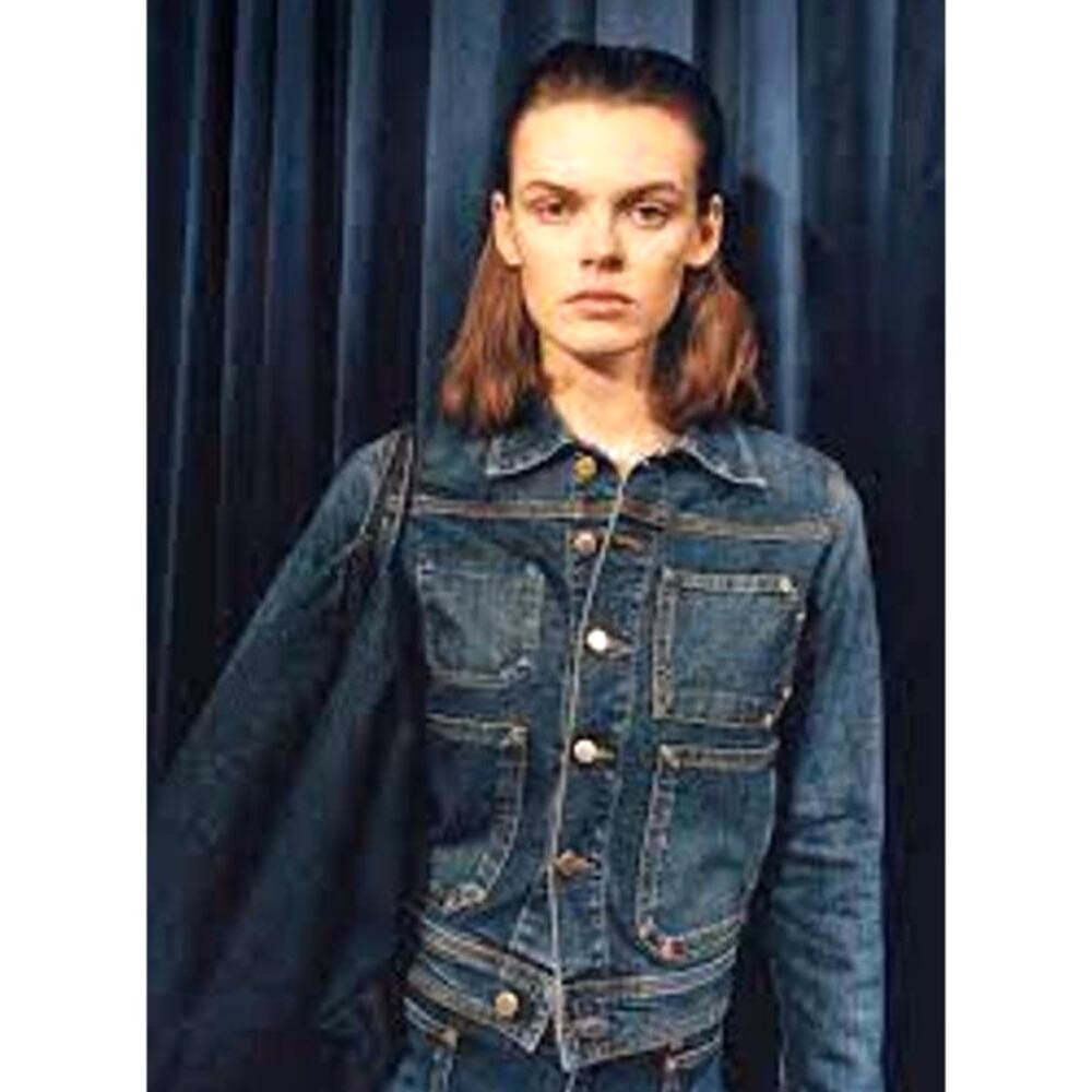 Zara womens 70's Work Wear Capsule blue denim jean jacket size M